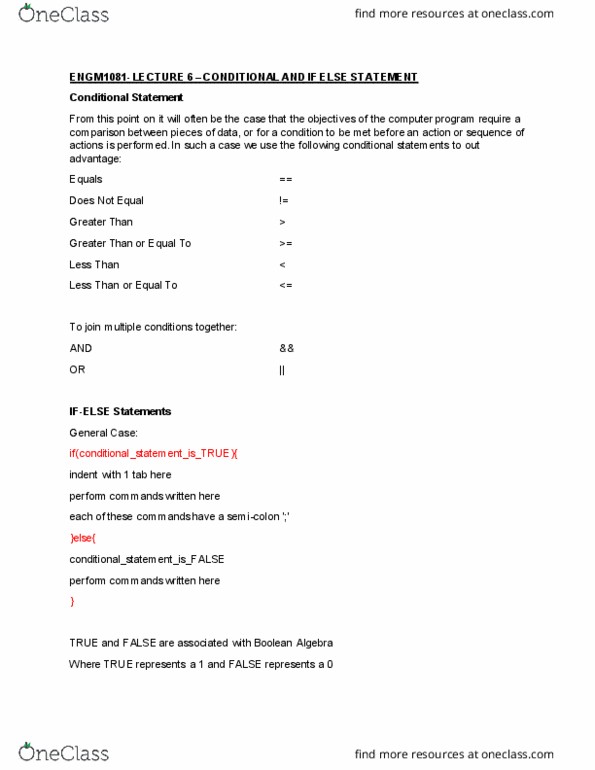 ENGM 1081 Lecture Notes - Lecture 6: Semicolon, Or Gate, And Gate cover image