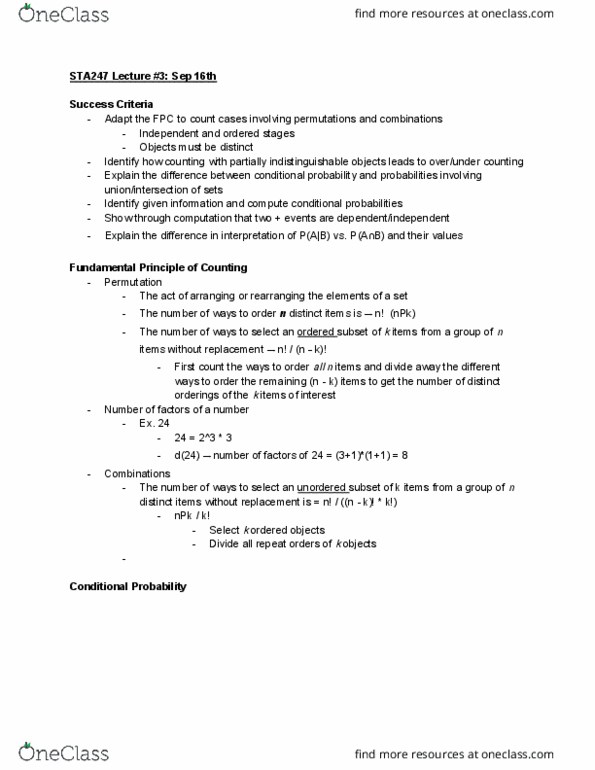 STA247H1 Lecture 4: Counting Sep 16th thumbnail