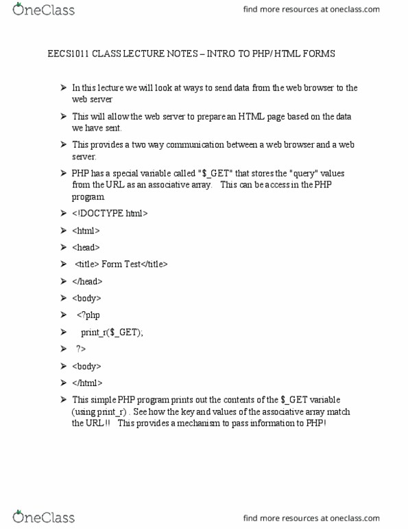 EECS 1012 Lecture Notes - Lecture 10: Associative Array thumbnail