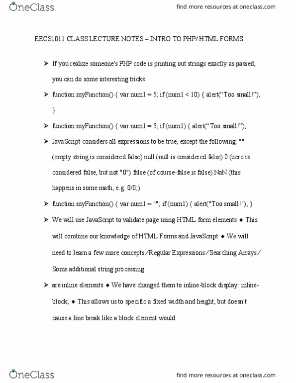 EECS 1012 Lecture Notes - Lecture 1: Empty String, Nan thumbnail