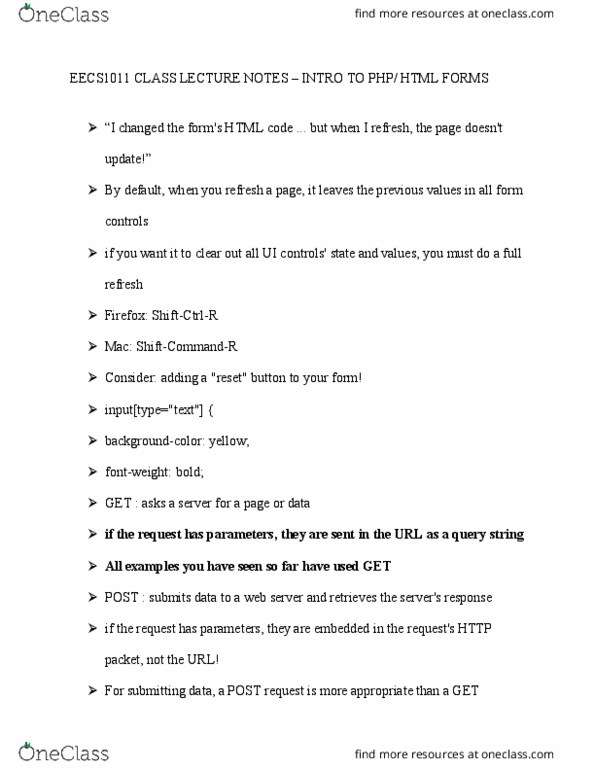 EECS 1012 Lecture Notes - Lecture 3: Query String, Hypertext Transfer Protocol thumbnail