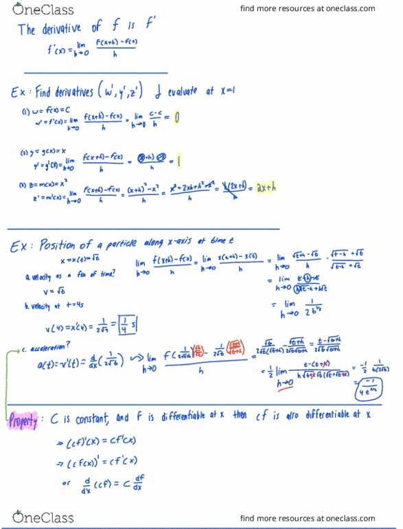 MATH 1341 Lecture 4: Section 1.4 - Instant Rates of Change - The Derivative thumbnail