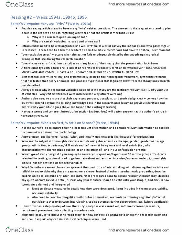 KNES 413 Chapter Notes - Chapter Reading 2: Statistical Significance, Descriptive Statistics, Analysis Of Variance thumbnail