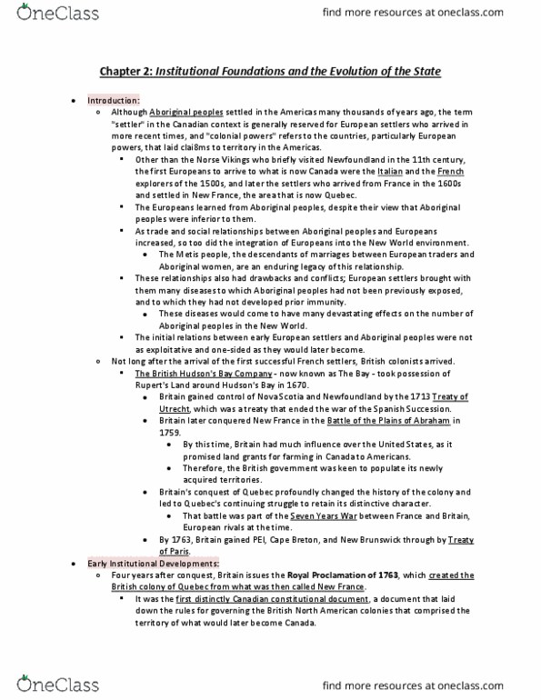 POLB50Y3 Chapter Notes - Chapter 2: Constitution Act, 1982, Report On The Affairs Of British North America, Congress thumbnail