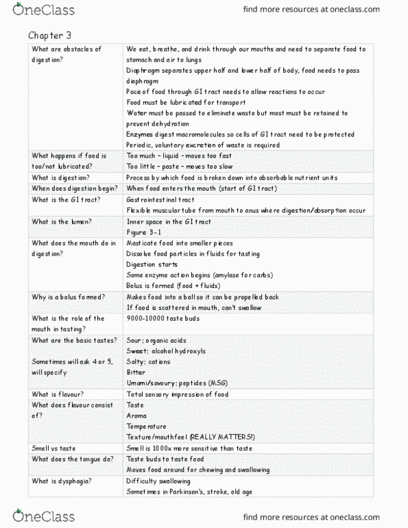 HLTH 230 Lecture Notes - Lecture 2: Gastrointestinal Tract, Amylase, Digestion thumbnail