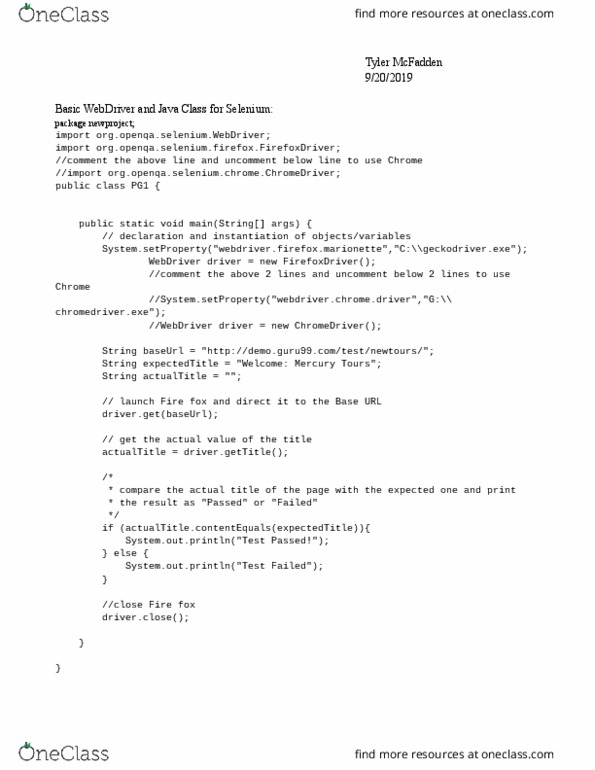 IDS-3250 Lecture 1: Basic Selenium Java Examples and Code thumbnail