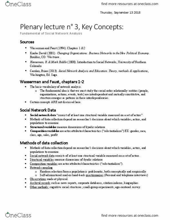 SOC 3332 Lecture Notes - Lecture 3: Binary Relation, Social Network, Substance Theory thumbnail