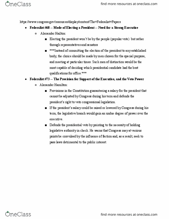 PSC 210 Chapter Notes - Chapter 4-5: Federal Trade Commission Act Of 1914, Presentment Clause, Balanced Budget Act Of 1997 thumbnail