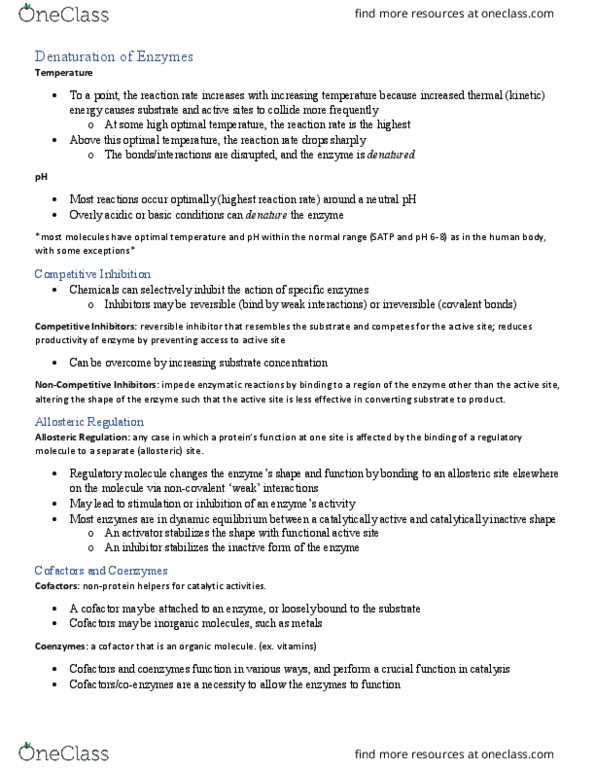 BIOL 112 Chapter Notes - Chapter 1: Reaction Rate, Dynamic Equilibrium, Organic Compound thumbnail