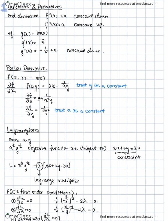 ECO200Y1 Lecture Notes - Lecture 1: Lagrange Multiplier cover image