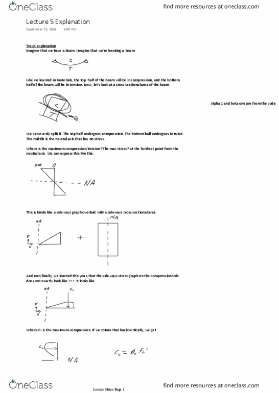 Civil and Environmental Engineering 3347A/B Lecture Notes - Lecture 5: Neutral Axis thumbnail