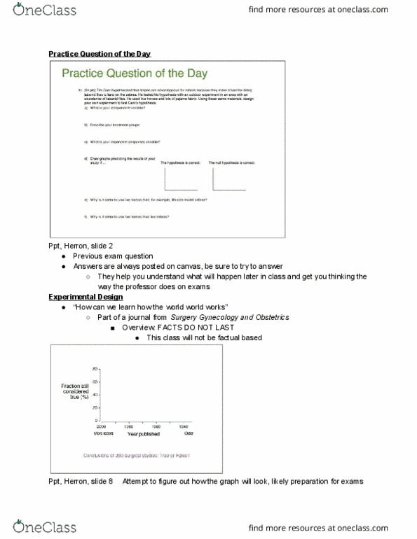 BIOL 180 Lecture Notes - Lecture 2: Statistical Significance, Null Hypothesis, Observational Study cover image