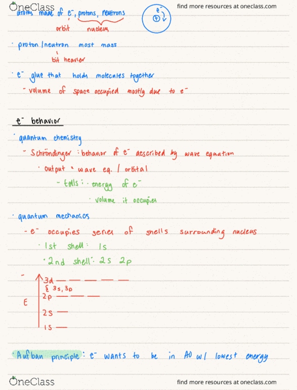 CHEM 281 Lecture Notes - Lecture 1: Quantum Chemistry, Sigma Bond, Covalent Bond thumbnail