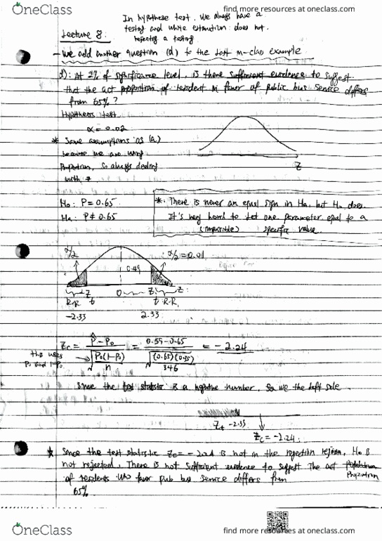 STAT 2215Q Lecture Notes - Lecture 8: Tied Test cover image