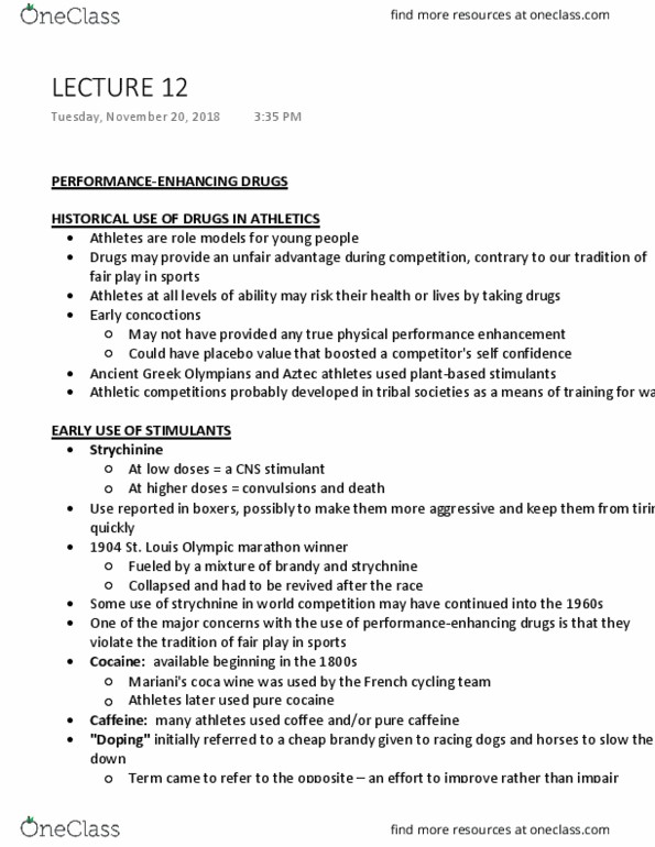 HSCI 180 Lecture Notes - Lecture 12: Coca Wine, Caffeine, Cell Membrane thumbnail