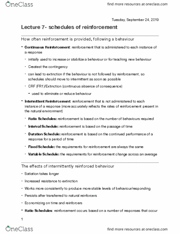 BST2001 Lecture Notes - Lecture 7: Reinforcement, Matching Law, Vehicle Identification Number thumbnail