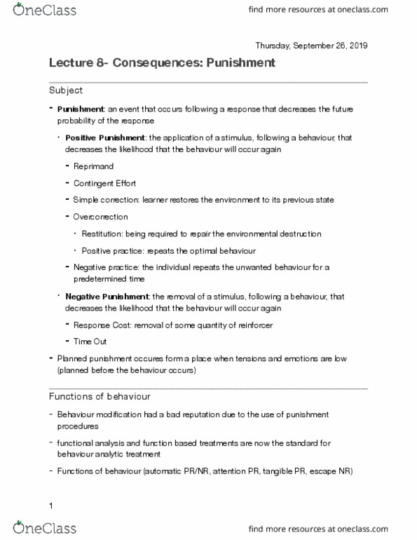 BST2001 Lecture Notes - Lecture 8: Reinforcement, Itch, Endorphins thumbnail