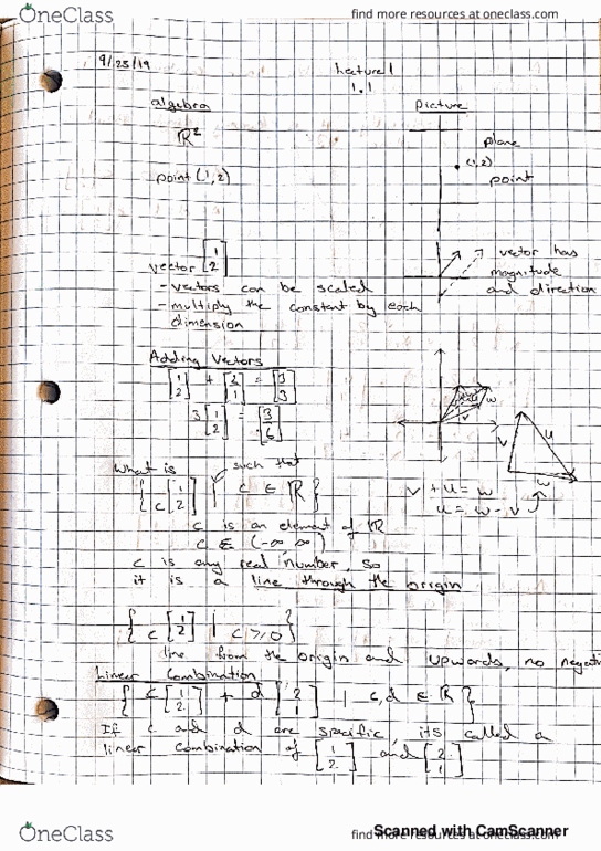 MAT 22A Lecture 1: Vectors and Linear Combinations thumbnail