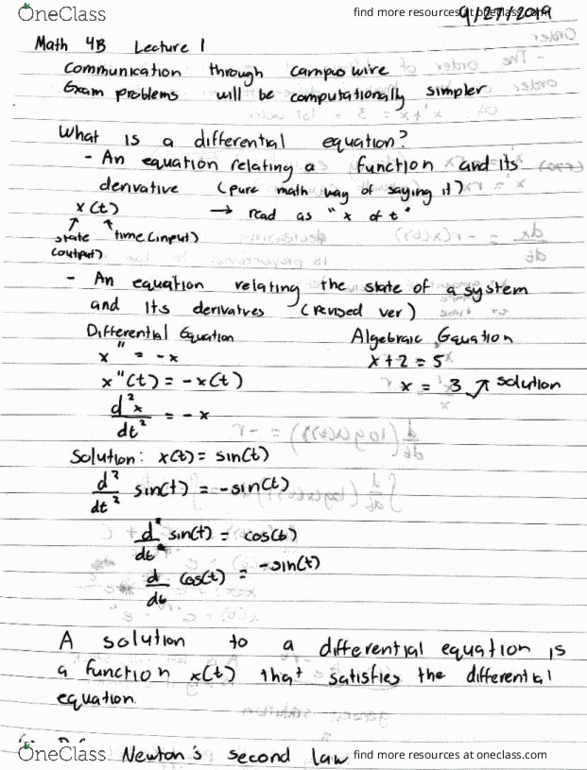 MATH 4B Lecture Notes - Lecture 1: Cay cover image