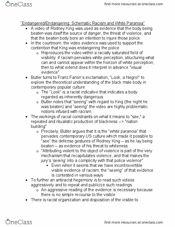 CRI340H1 Chapter Notes - Chapter 2: Rodney King, Black Body, All Lives Matter thumbnail