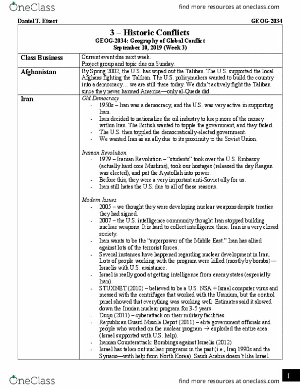 GEOG 2034 Lecture Notes - Lecture 3: Nuclear Program Of Iran, Iranian Revolution, Duqu thumbnail