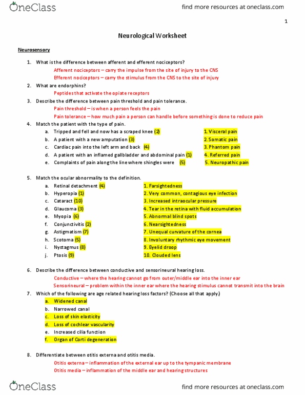 NURS 323 Lecture Notes - Lecture 14: Otitis Externa, Sensorineural Hearing Loss, Otitis Media thumbnail