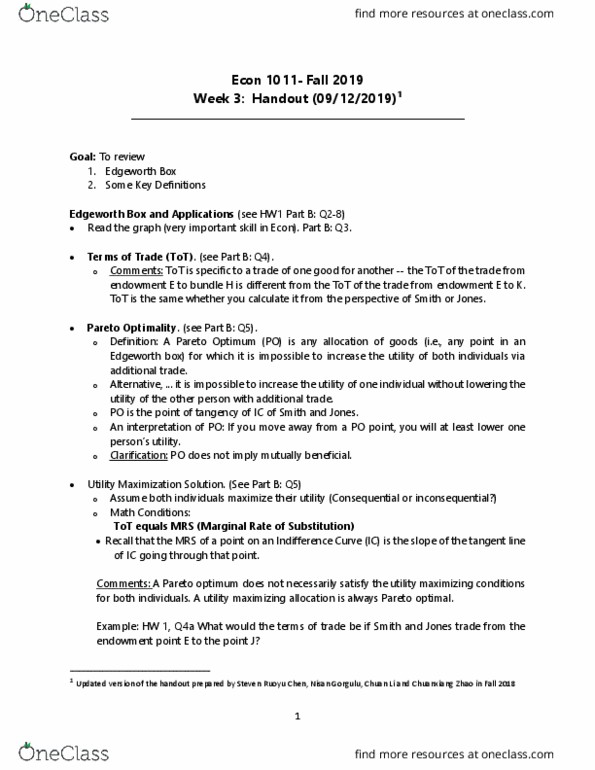 ECON 1011 Lecture Notes - Lecture 2: Edgeworth Box, Pareto Efficiency, Bernard Madoff thumbnail