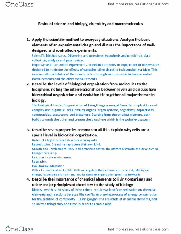 Biol Study Guide Fall Final Scientific Control Chemical Energy Scientific Method