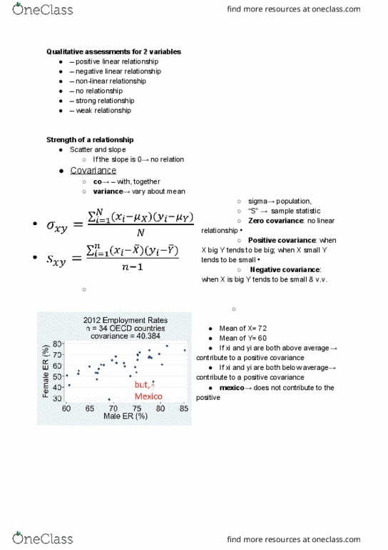 ECO220Y1 Lecture Notes - Lecture 8: Covariance, Statistic, Spurious Relationship cover image