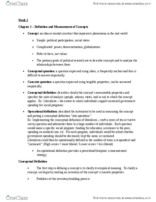 POL 3371 Chapter Notes - Chapter 1: Fallacy, Theoretical Definition, Social Liberalism thumbnail