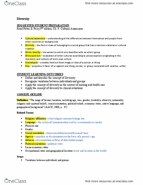 NURS 272 Lecture Notes - Lecture 12: Socioeconomic Status, Ableism, Ageism thumbnail