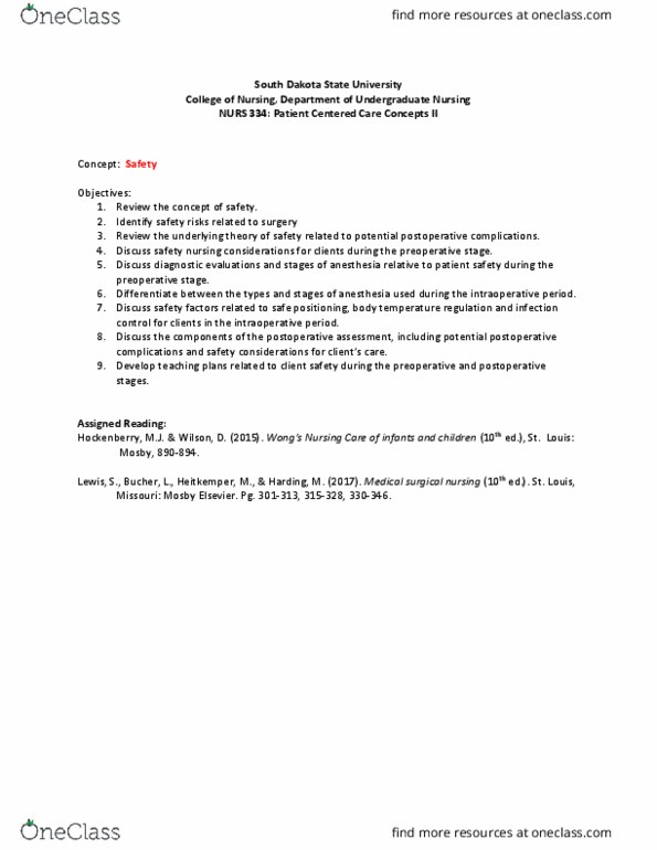 NURS 334 Lecture Notes - Lecture 2: Halothane, National Council Licensure Examination, Pain Management thumbnail