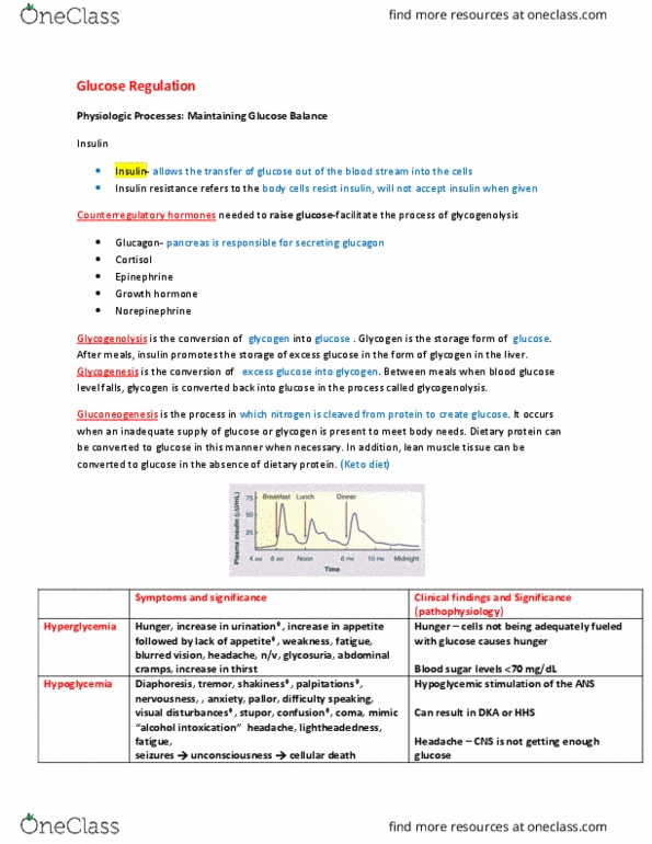 NURS 334 Lecture Notes - Lecture 15: Insulin Resistance, Glycogenolysis, Glycosuria thumbnail