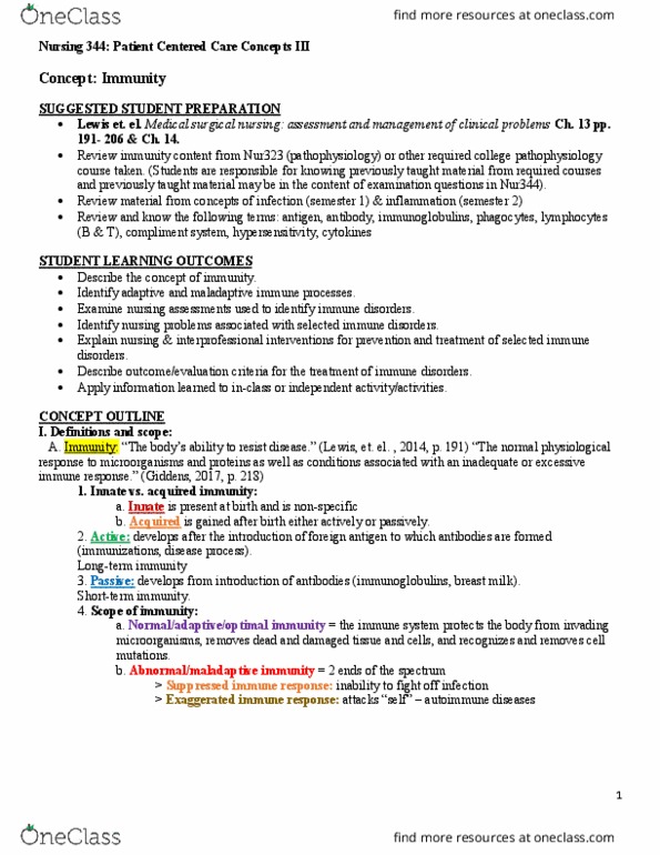 NURS 344 Lecture Notes - Lecture 2: Nursing Assessment, Nursing Process, Antigen thumbnail