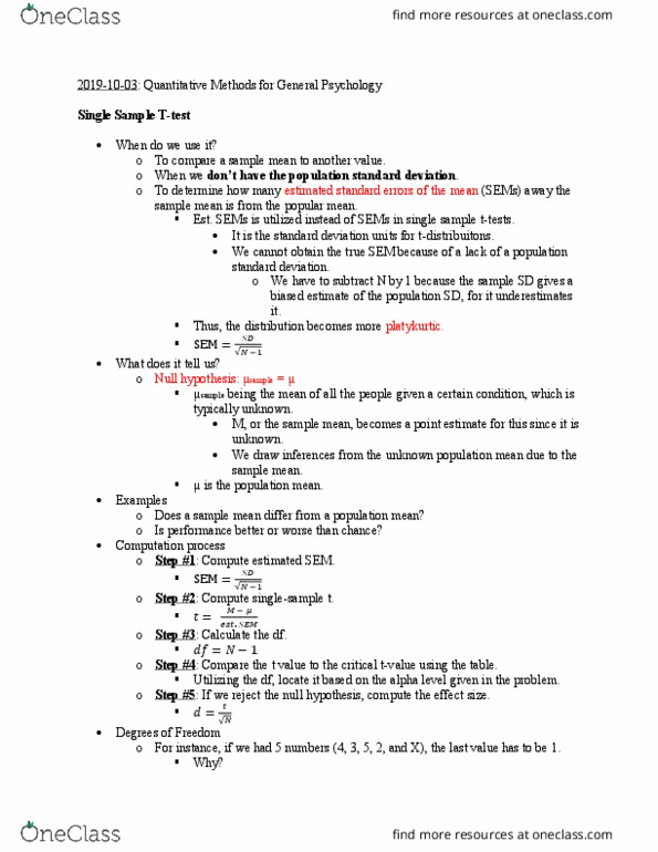 01:830:200 Lecture Notes - Lecture 14: Point Estimation, Null Hypothesis, Confidence Interval thumbnail