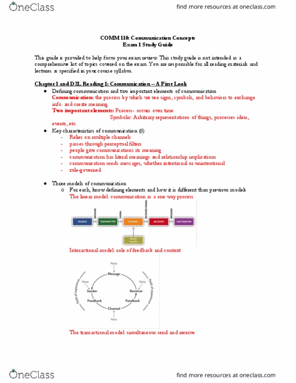 COMM 110 Lecture Notes - Lecture 3: Stress Management, Johari Window, Fundamental Attribution Error thumbnail