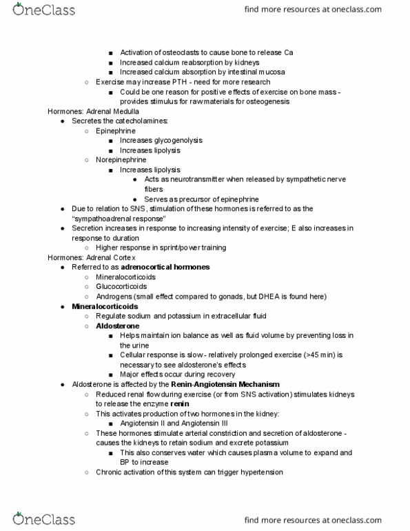 01:377:370 Lecture Notes - Lecture 33: Gastrointestinal Tract, Extracellular Fluid, Aldosterone thumbnail