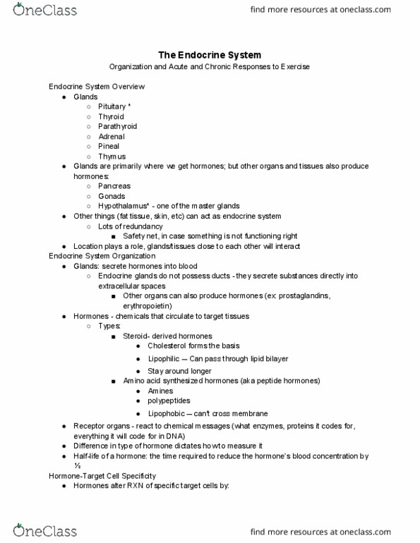 01:377:370 Lecture Notes - Lecture 31: Lipid Bilayer, Endocrine System, Erythropoietin thumbnail