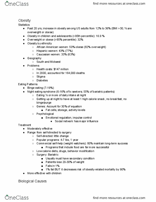 01:830:340 Lecture Notes - Lecture 17: Weight Watchers, Binge Eating, Social Network thumbnail