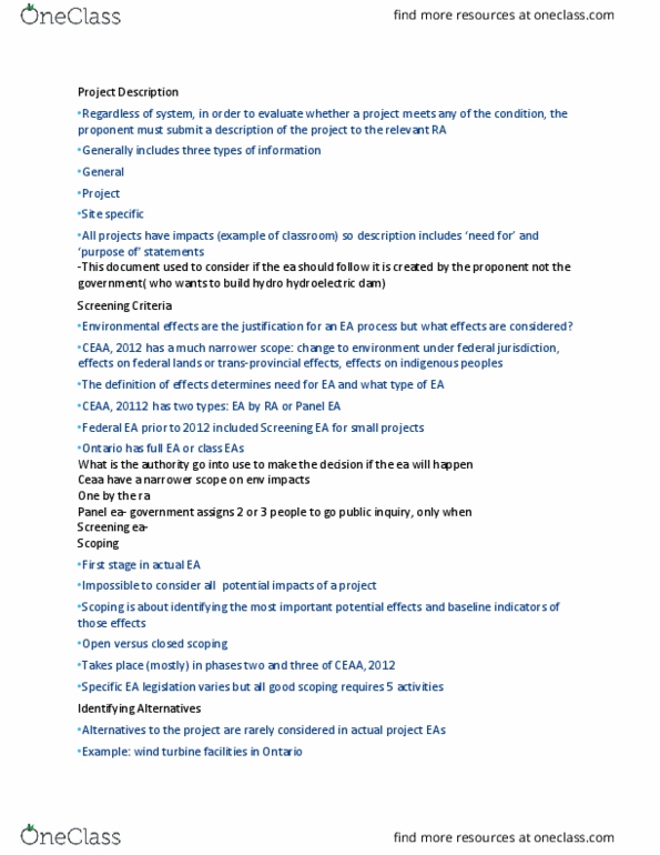 ENV393H5 Lecture Notes - Lecture 11: Wind Turbine, Habitat Fragmentation, Asthma thumbnail