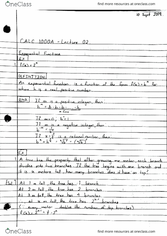 Calculus 1000A/B Lecture Notes - Lecture 2: Aneto, Salyes, Xio cover image