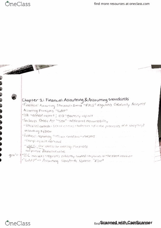 ACTG 330 Lecture 1: Chapter 1: Financial Accounting & Accounting Standards thumbnail