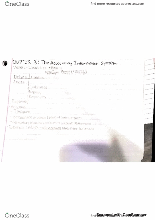 ACTG 330 Lecture 2: Chapter 3: The Accounting Information System thumbnail