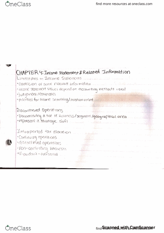 ACTG 330 Lecture 3: Chapter 4: Income Statement & Related Information thumbnail