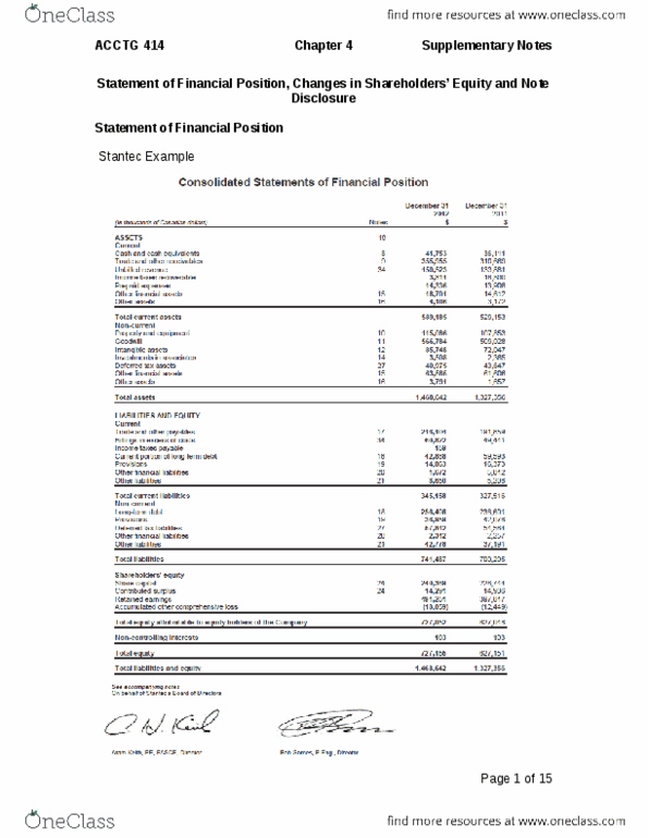 ACCTG414 Chapter Notes - Chapter 4: Enbridge, Stantec, Shaw Communications thumbnail