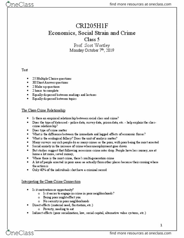 CRI205H1 Lecture Notes - Lecture 5: Empirical Relationship, Social Capital, Avaya thumbnail
