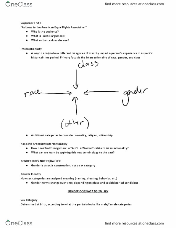 DOC 1 Lecture Notes - Lecture 10: American Equal Rights Association, Kimberlé Williams Crenshaw, Intersectionality thumbnail