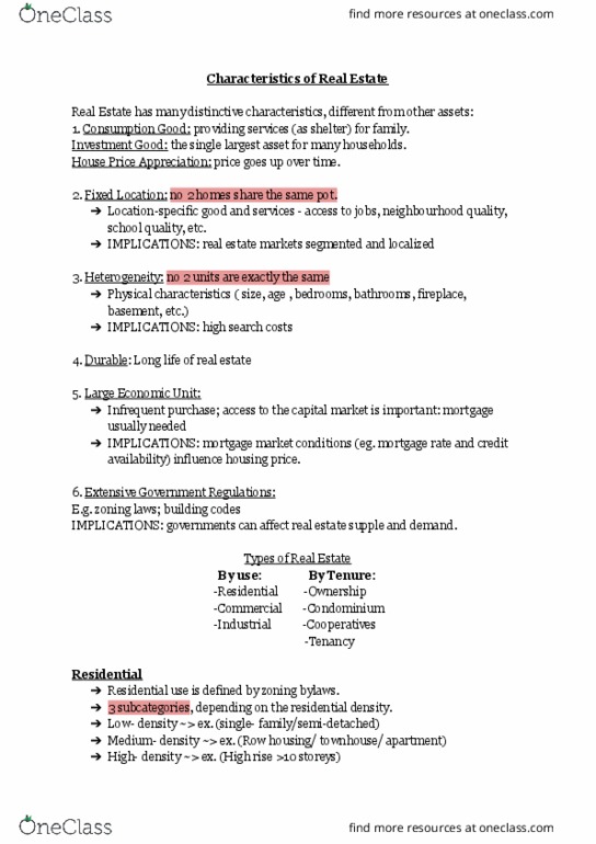 REAL 1820 Lecture Notes - Lecture 1: Housing Tenure, Capital Market, Convenience Store thumbnail