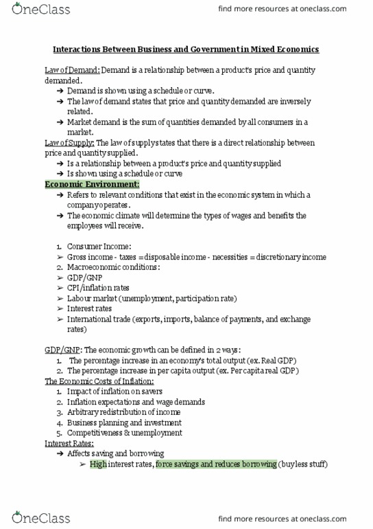 MGMT 1000 Lecture Notes - Lecture 2: Disposable And Discretionary Income, Gross Income, International Trade thumbnail