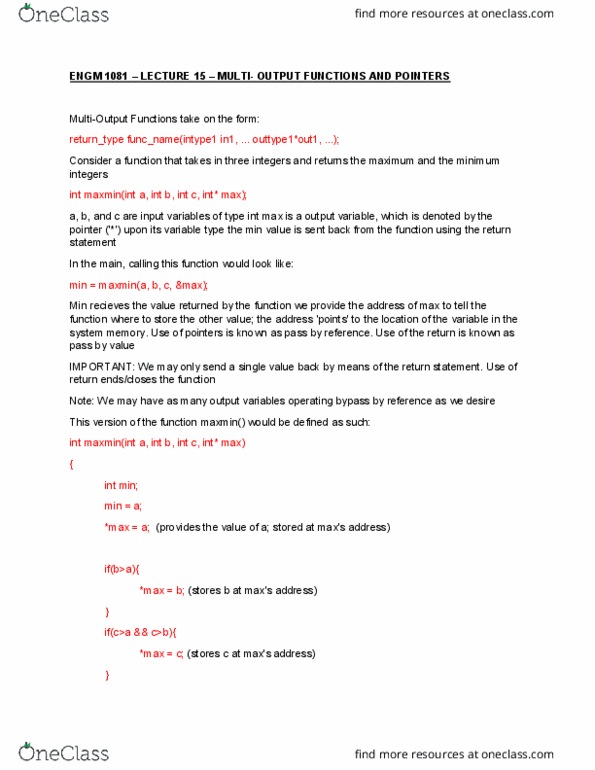 ENGM 1081 Lecture Notes - Lecture 15: Minimax cover image